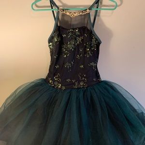 Weissman Hunter Green & Gold Ballet Costume